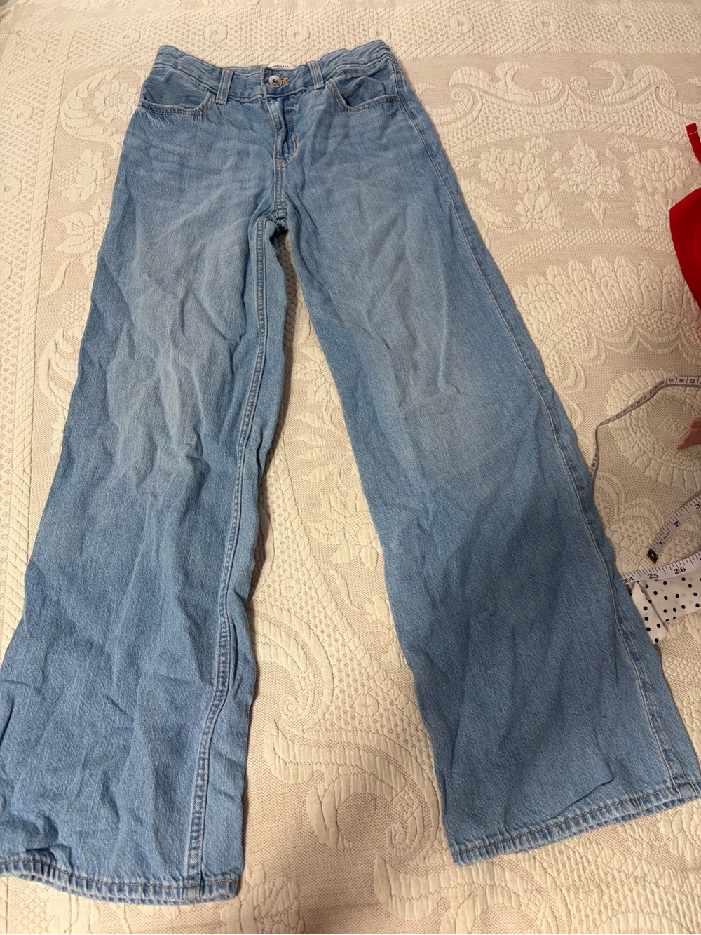 Abercrombie kids (girls) high rise ultra wide leg jeans 11/12 light wash SO SOFT